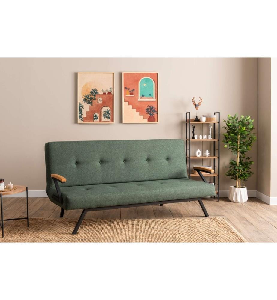 Divano letto 3 posti Zven - Verde