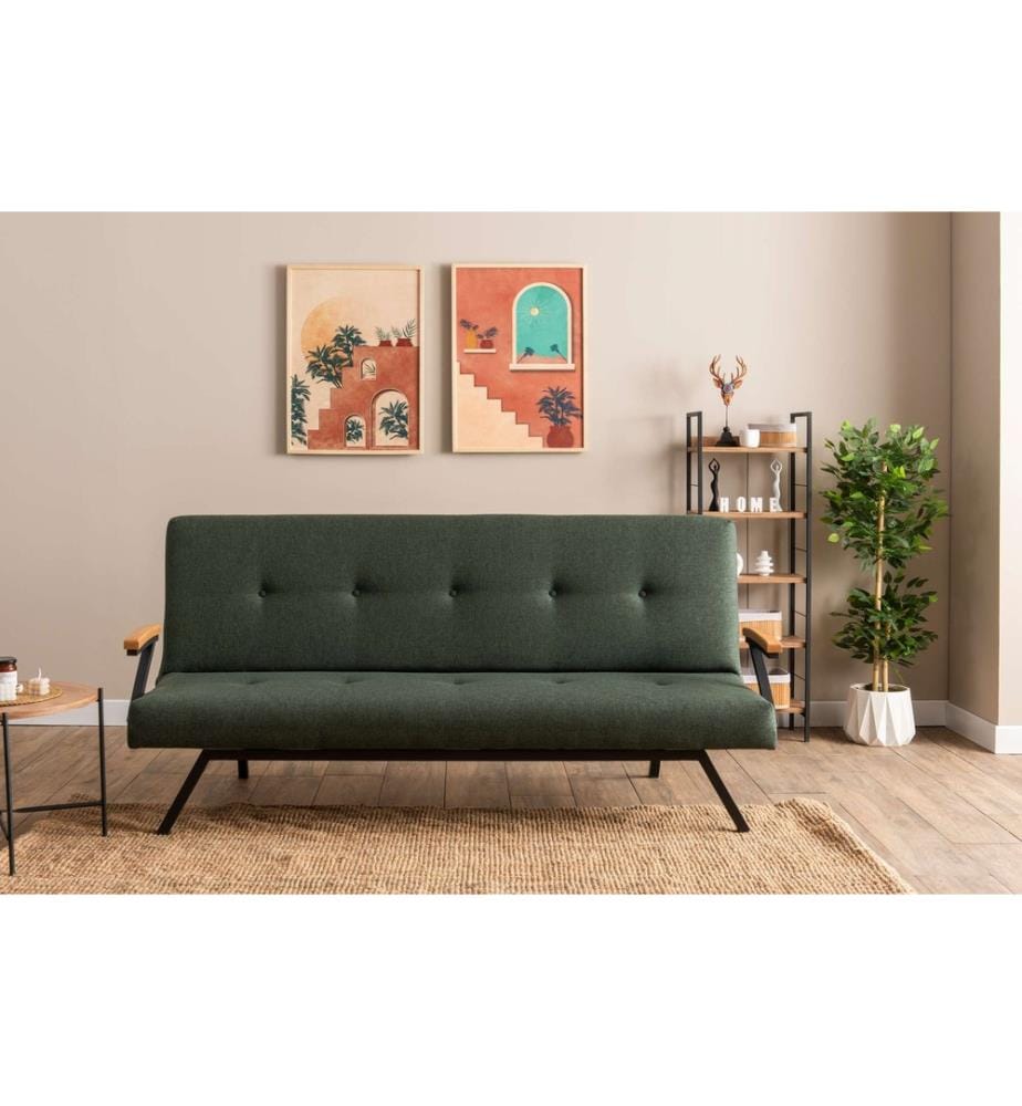 Divano letto 3 posti Zven - Verde