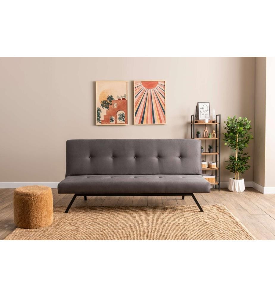 Divano letto a 3 posti Zola - Grigio