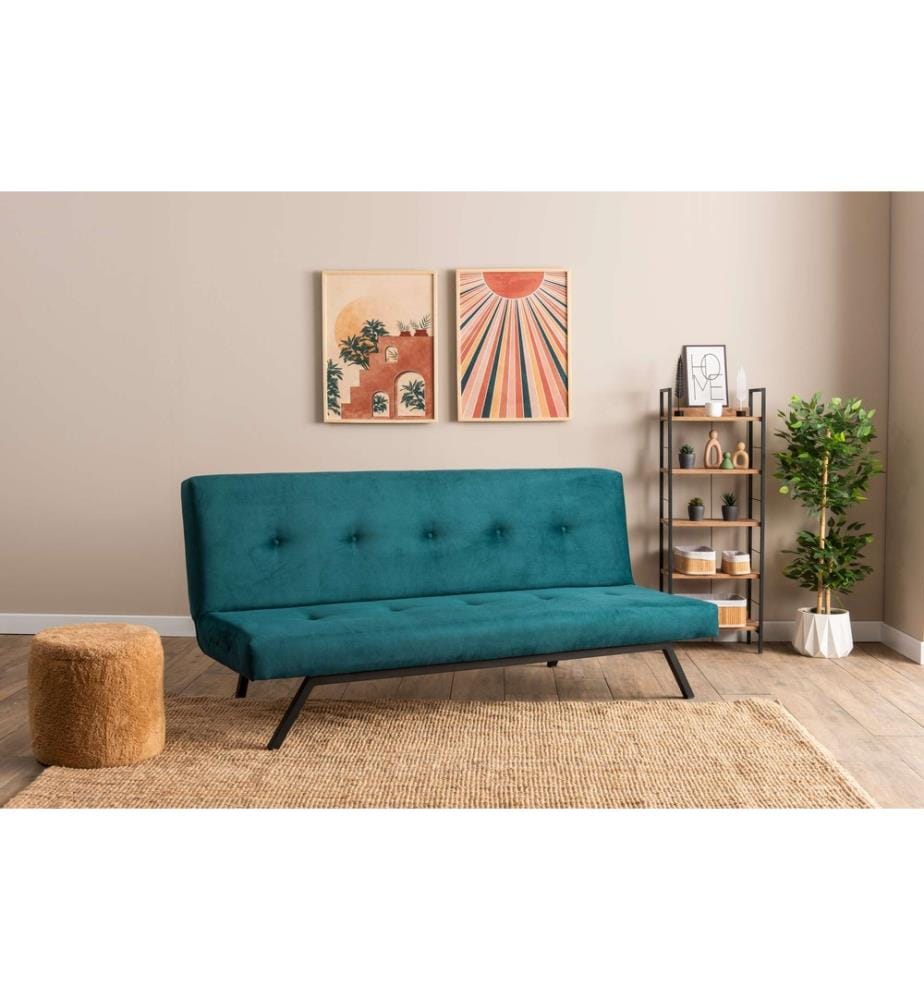 Divano-letto 3 posti Zola - Vert Pétrole
