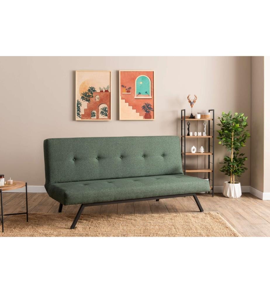 Divano letto 3 posti Zola - Verde