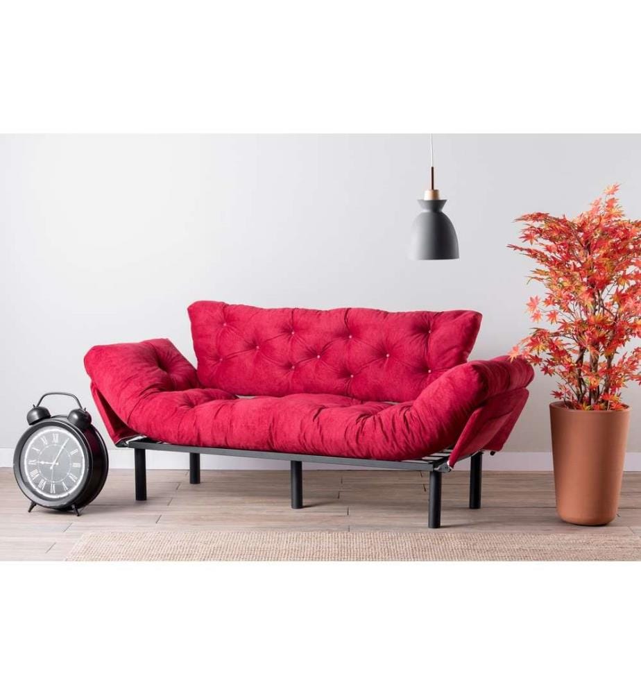 Divano letto a 3 posti Nitta - Marrone
