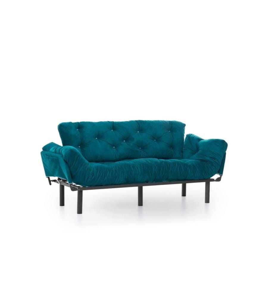 Divano-letto 3 posti Nitta - Vert Pétrole