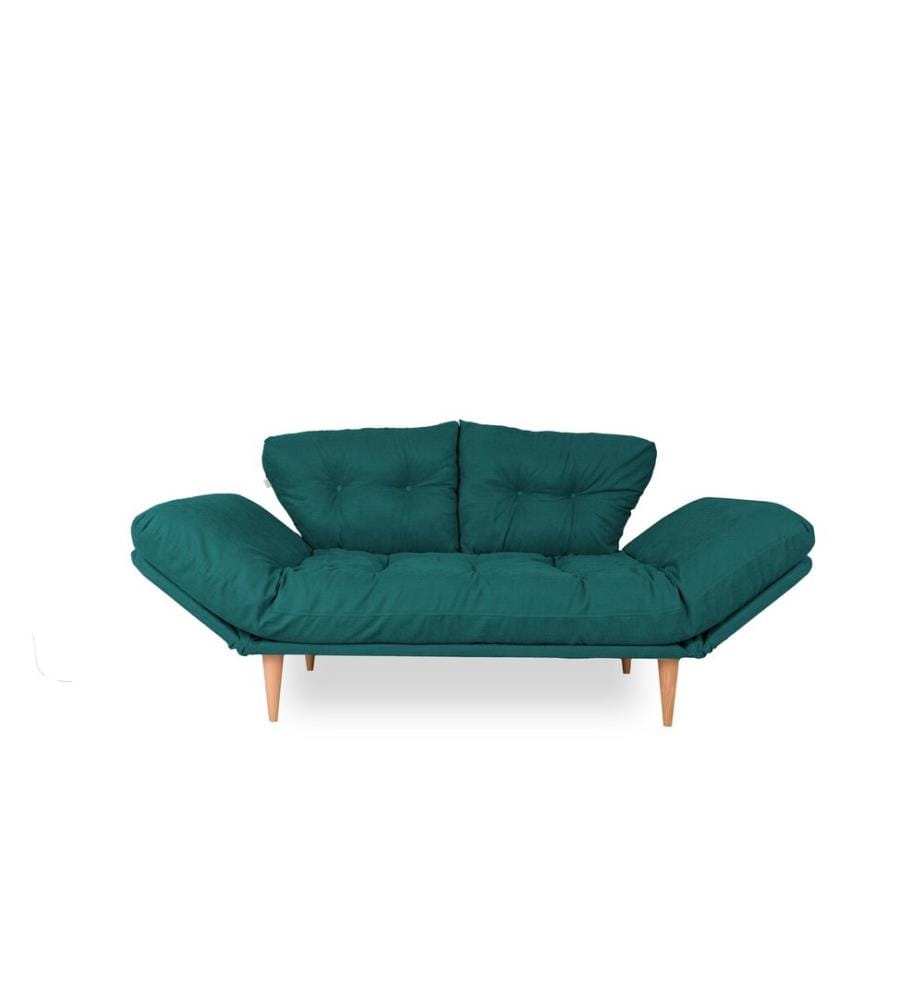 Divano-letto 3 posti Nina - Vert Pétrole