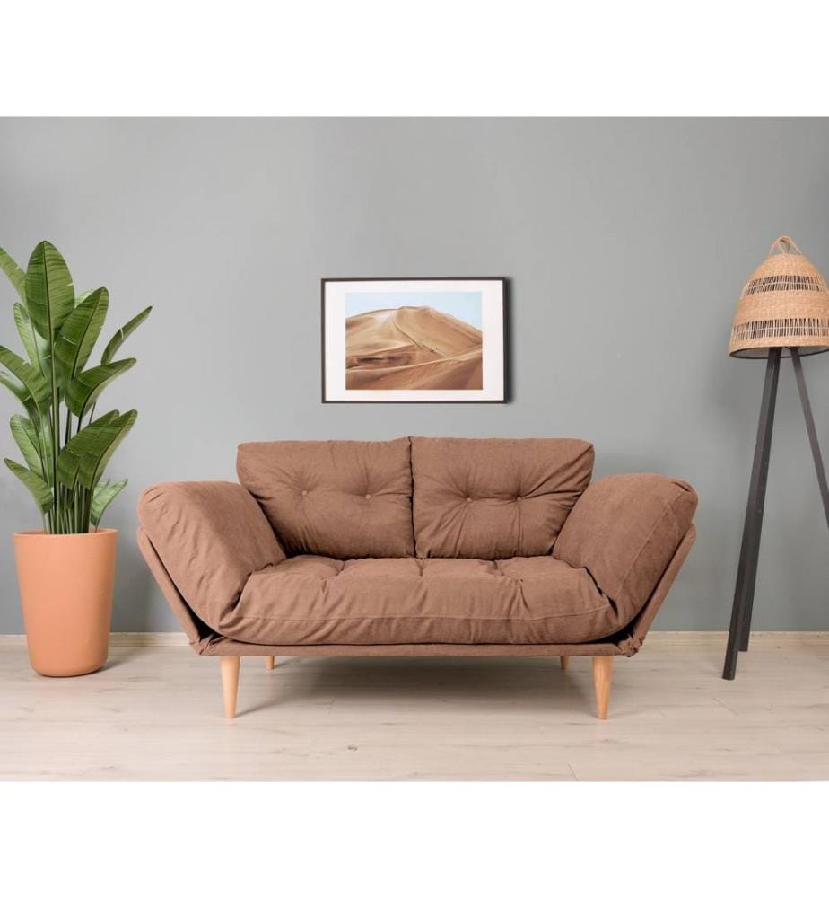 Divano-letto 3 posti Nina - Marron Clair