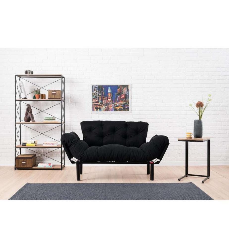 Divano letto a 2 posti Nitta - Nero