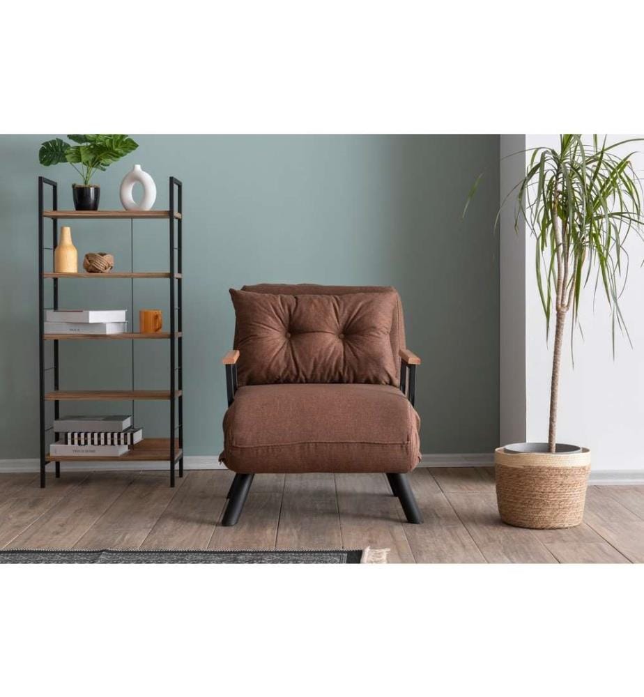 Divano-letto 1 posto Sando - Marron Clair