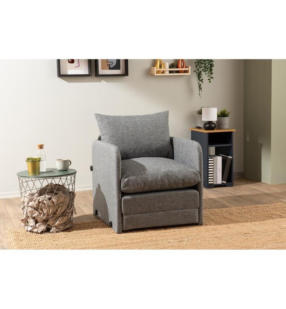 Divano-letto 1 posto Saga - Gris Clair