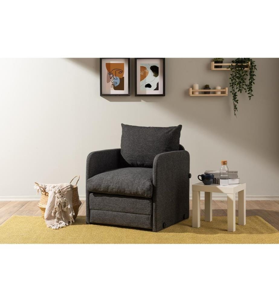 Divano-letto 1 posto Saga - Grigio scuro
