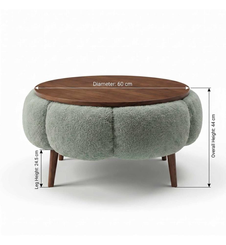 Table basse Papatya - Vert et Noyer
