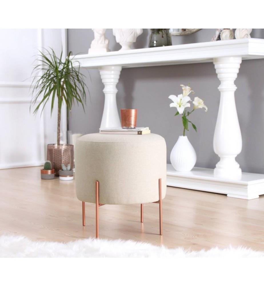 Pouf in rame - Crema