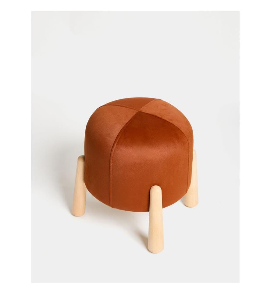 Pouf Floki - Arancione e naturale