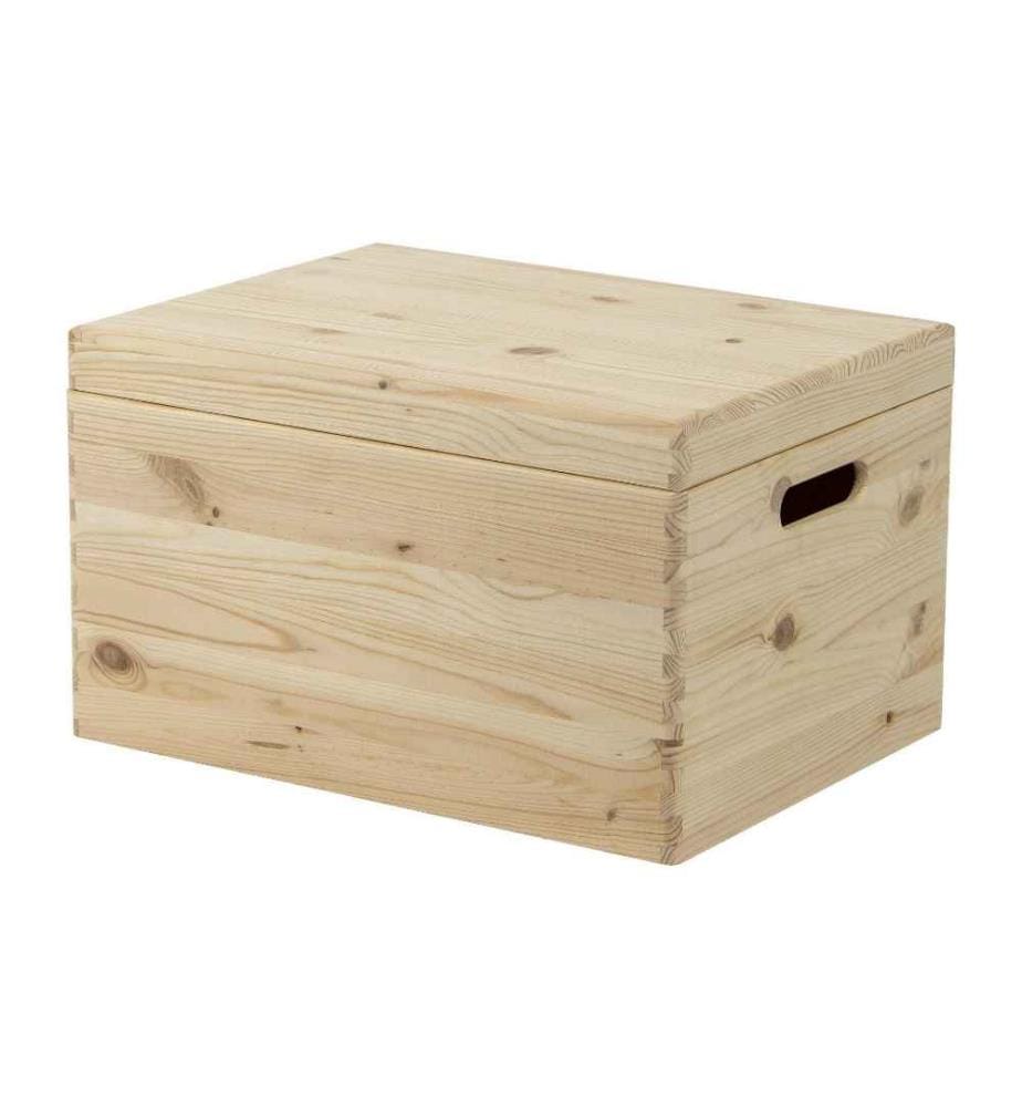 HOLZ ZOLLHAUS - Boîte de rangement avec couvercle, pin 30 x 23 x 40 cm, Brun
