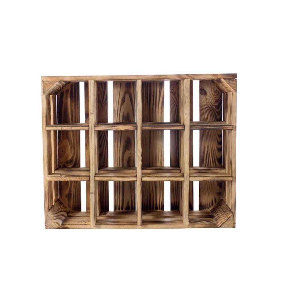 HOLZ ZOLLHAUS - Range-bouteilles Vintage pour 12 bouteilles, pin flambé