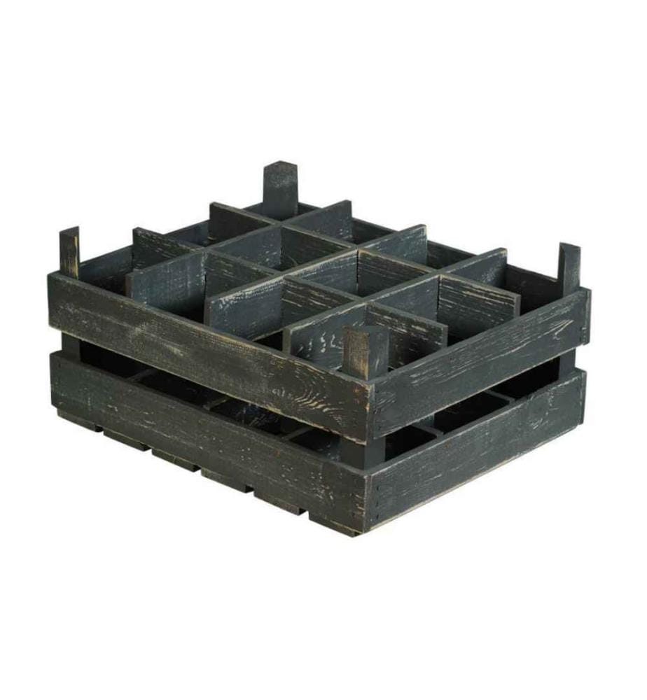 HOLZ ZOLLHAUS - Range-bouteilles Vintage pour 12 bouteilles, pin, gris