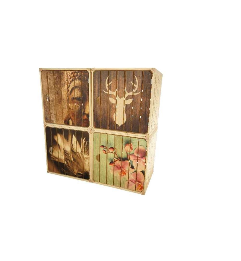 HOLZ ZOLLHAUS - Holzharasse Pusteblume mit Tür, 35 x 35 cm