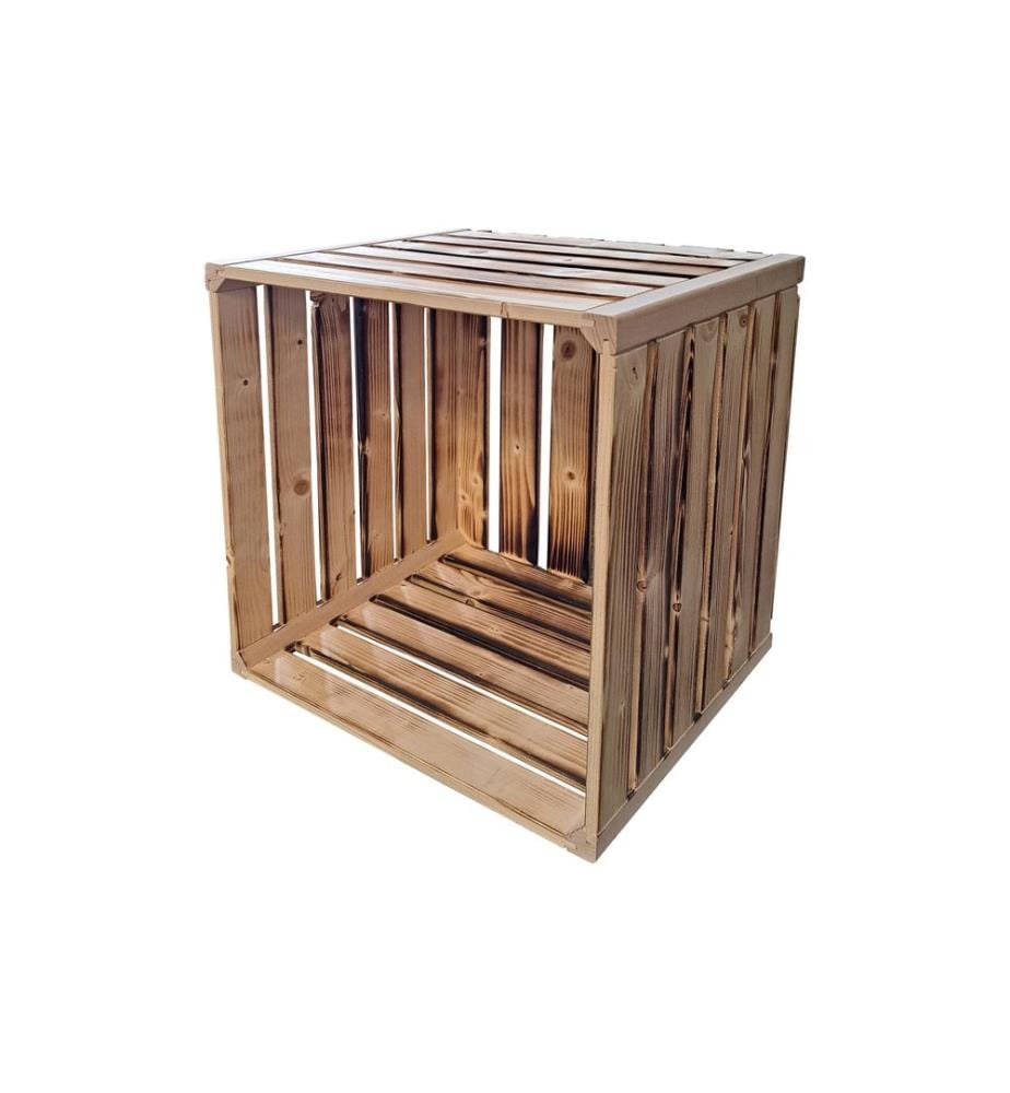 HOLZ ZOLLHAUS - Holzharasse geflammt, 35 x 35 x 32 cm