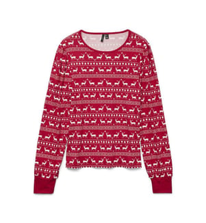 Xmas Langarm Top - Scharlachroter Salbei