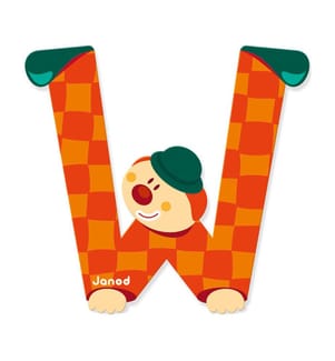04564 - Lettera Clown W 9x0.7x8.5cm 10 gr