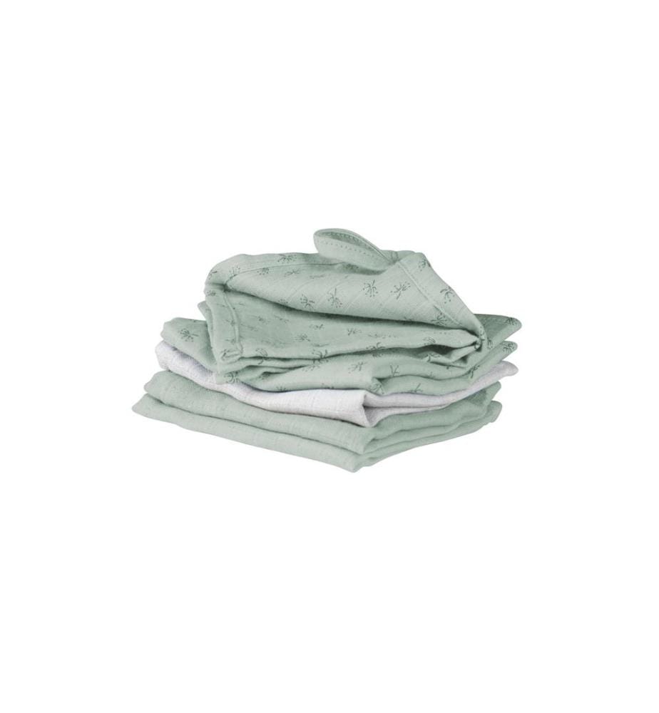 ROBA - Lavettes pour bébé Ensemble organique de 5 Gris/Bleu clair