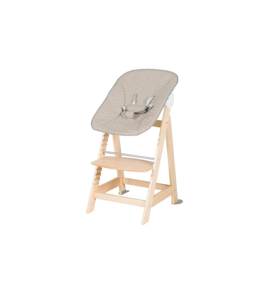 ROBA - Chaise haute en escalier Born up Set 2-in-1 Nature, Greyish piqué