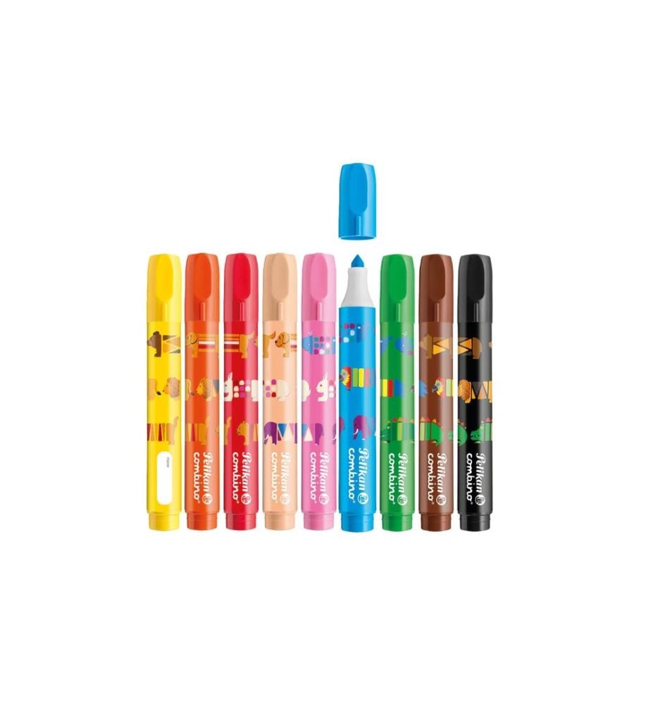 PELIKAN - Filzstift Combino 9 Stück, Mehrfarbig