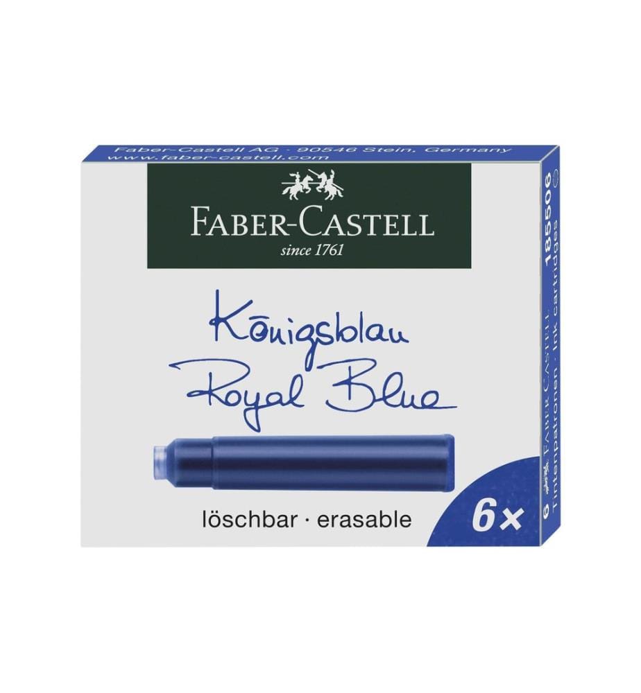 Faber-Castell Cartouche d'encre Bleu royal, 6 pièces