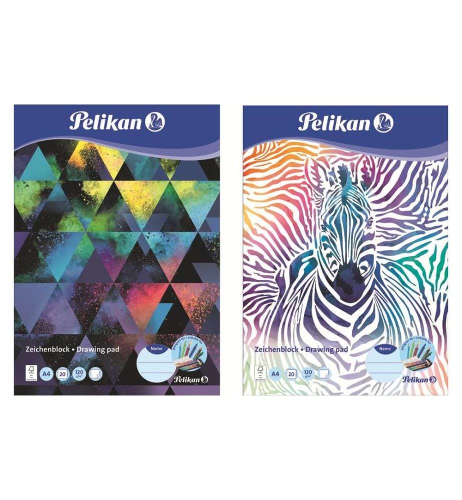 PELIKAN - Zeichenblock A4 à 2 Motive 20 Blatt. 1 Stück