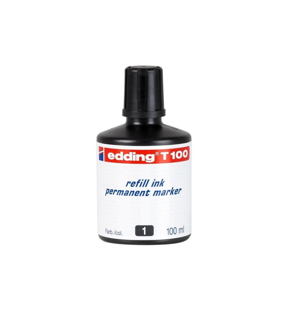 EDDING - Recharge d'encre T 100 Marqueur permanent 100 ml, noir