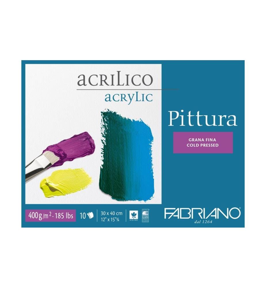 FABRIANO - Malblock Pittura 30 x 40 cm, Acryl, 10 Blatt