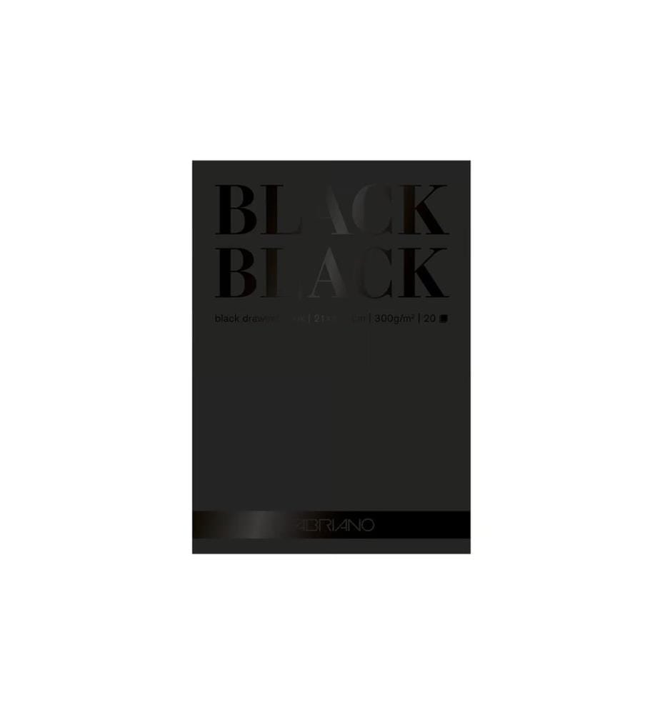 FABRIANO - Zeichenblock Black A4, 20 Blatt
