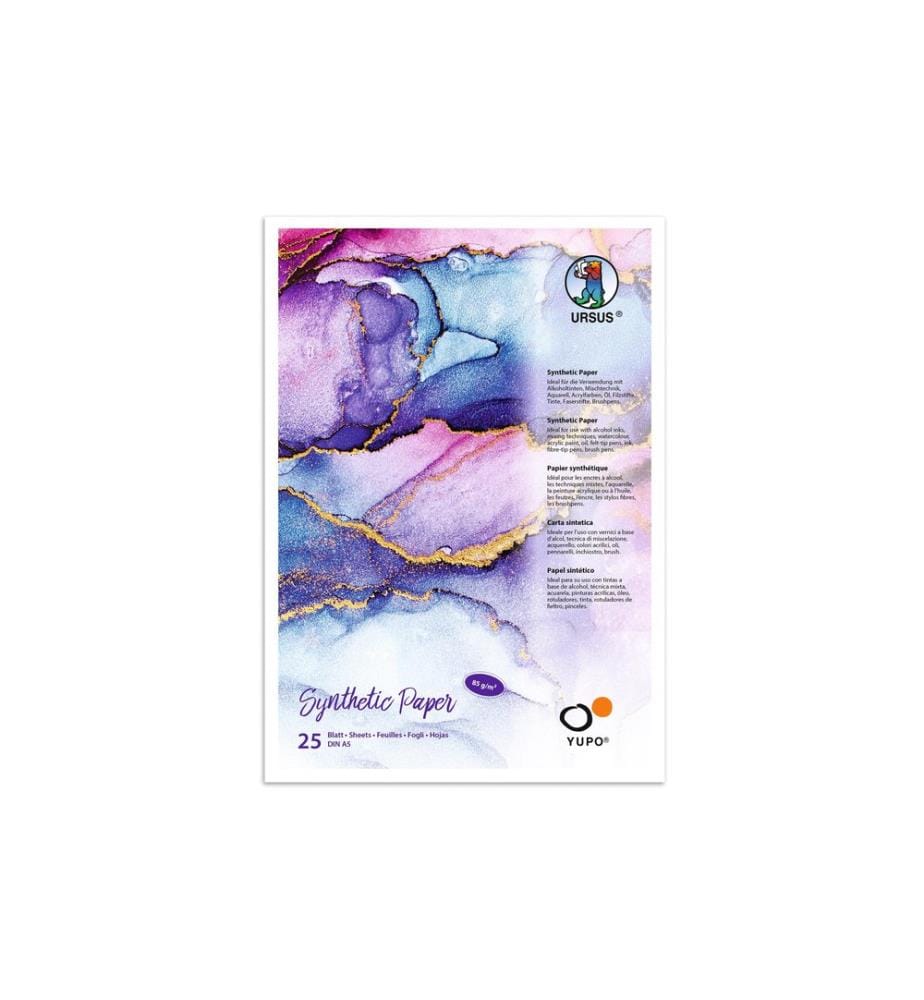 URSUS - Malblock Yupo Synthetik, A5, 85 g/m2, 25 Blatt