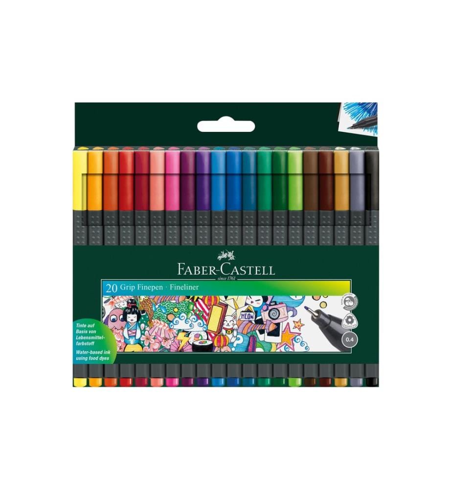 Faber-Castell Fineliner Kit de prise en main 0.4 mm20 pièces