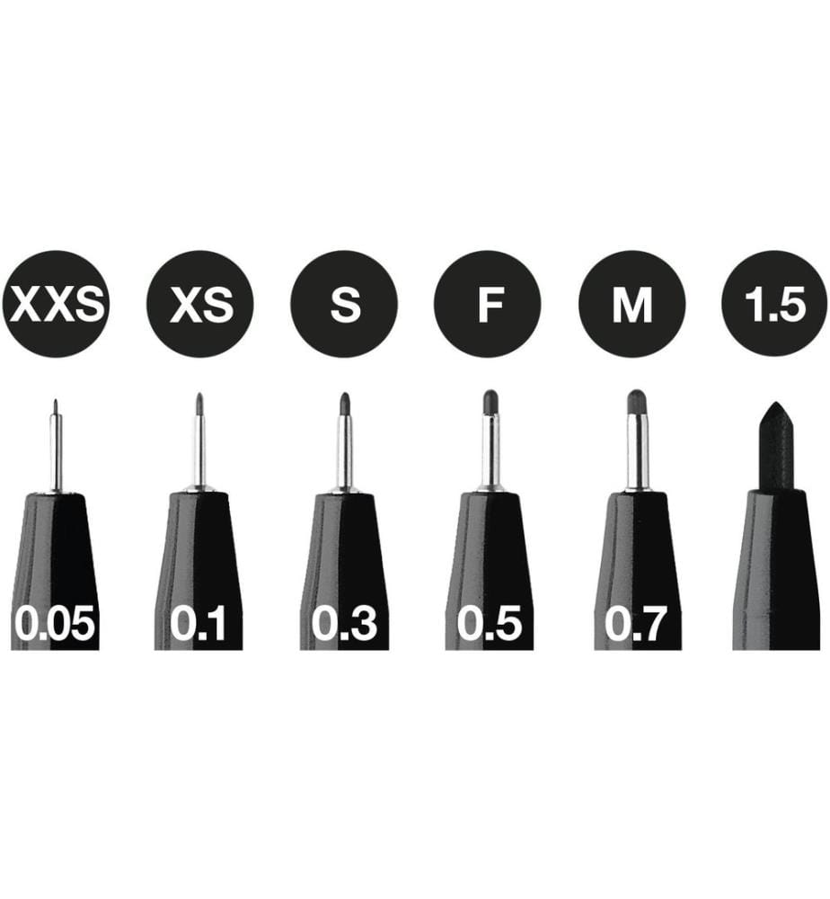Faber-Castell Crayon à encre de Chine PITT Artist Pen Black, 6 pièces