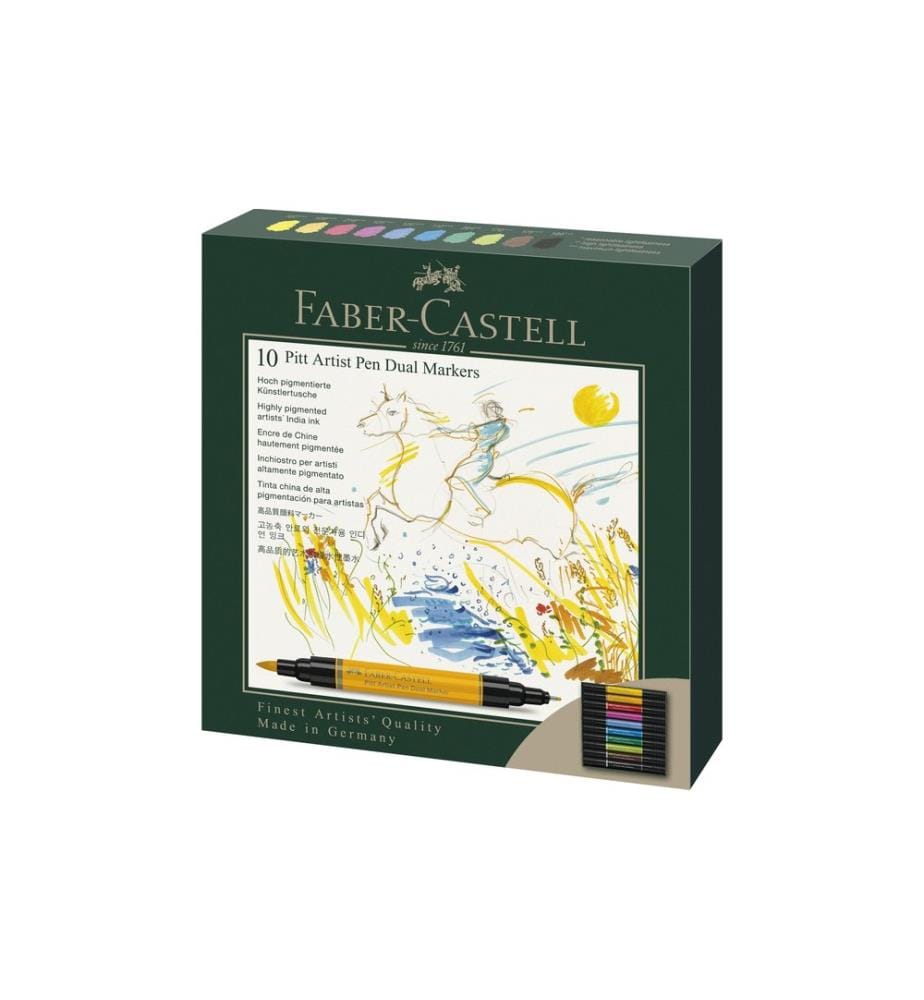 Faber-Castell Crayon à encre de Chine Pitt Artist Pen Dual 10 pièces