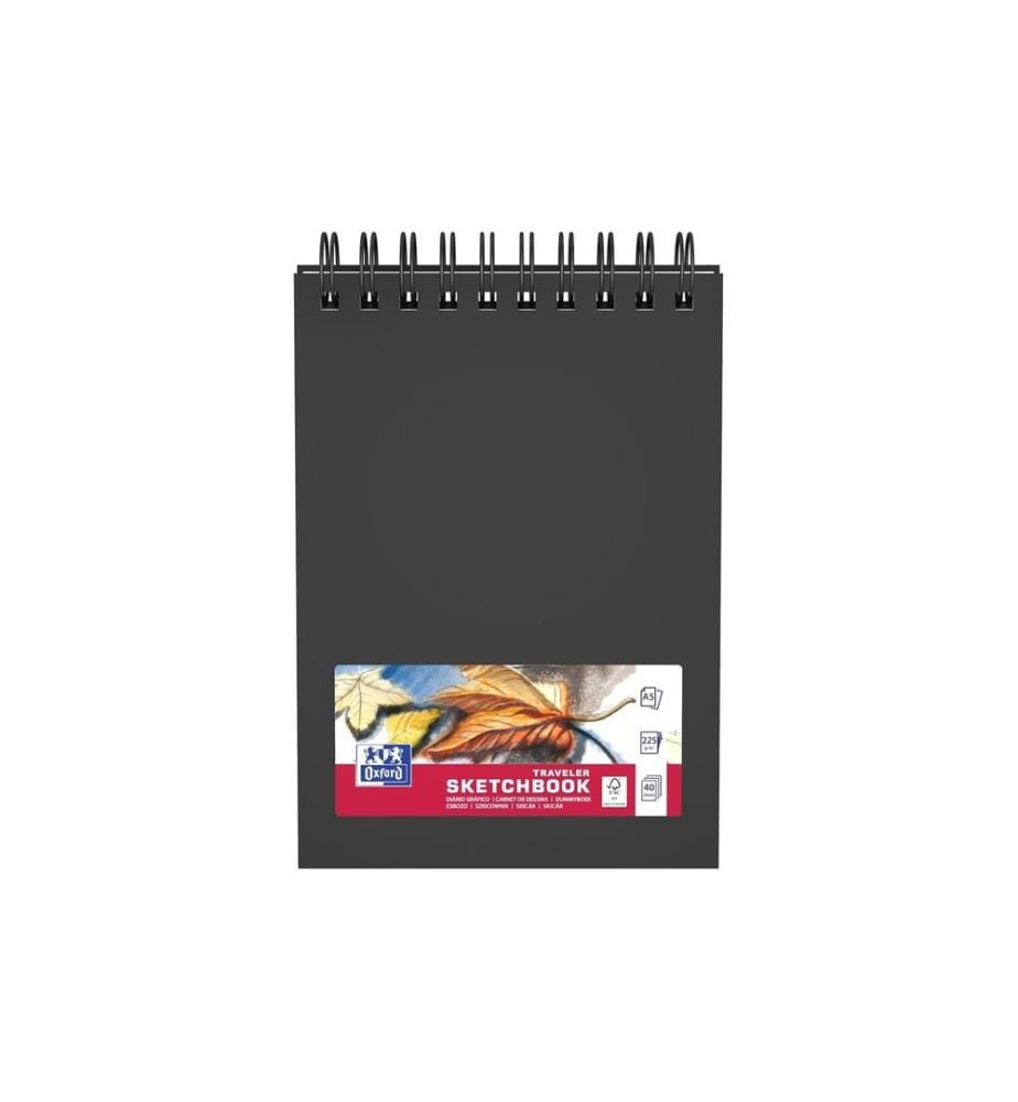 Oxford Malbuch Skizzenbuch A5, Schwarz