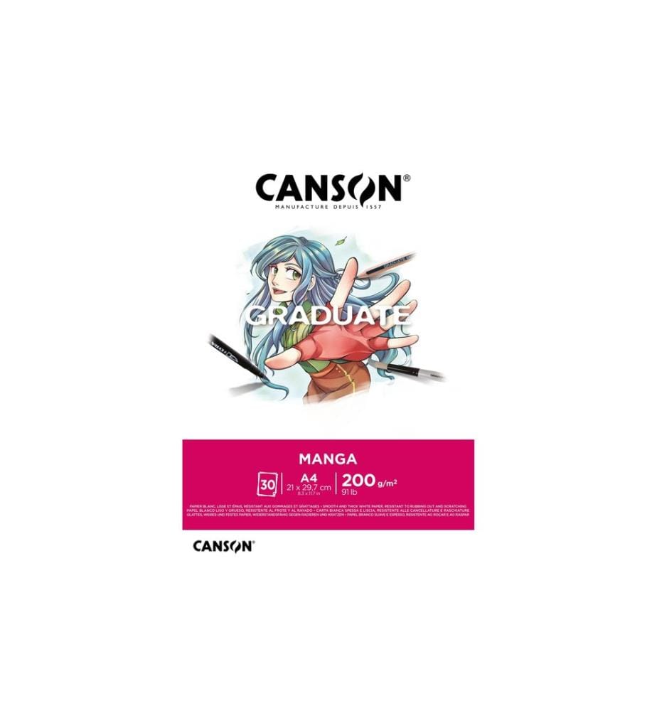 CANSON - Zeichenblock Graduate Manga A4, 30 Blatt