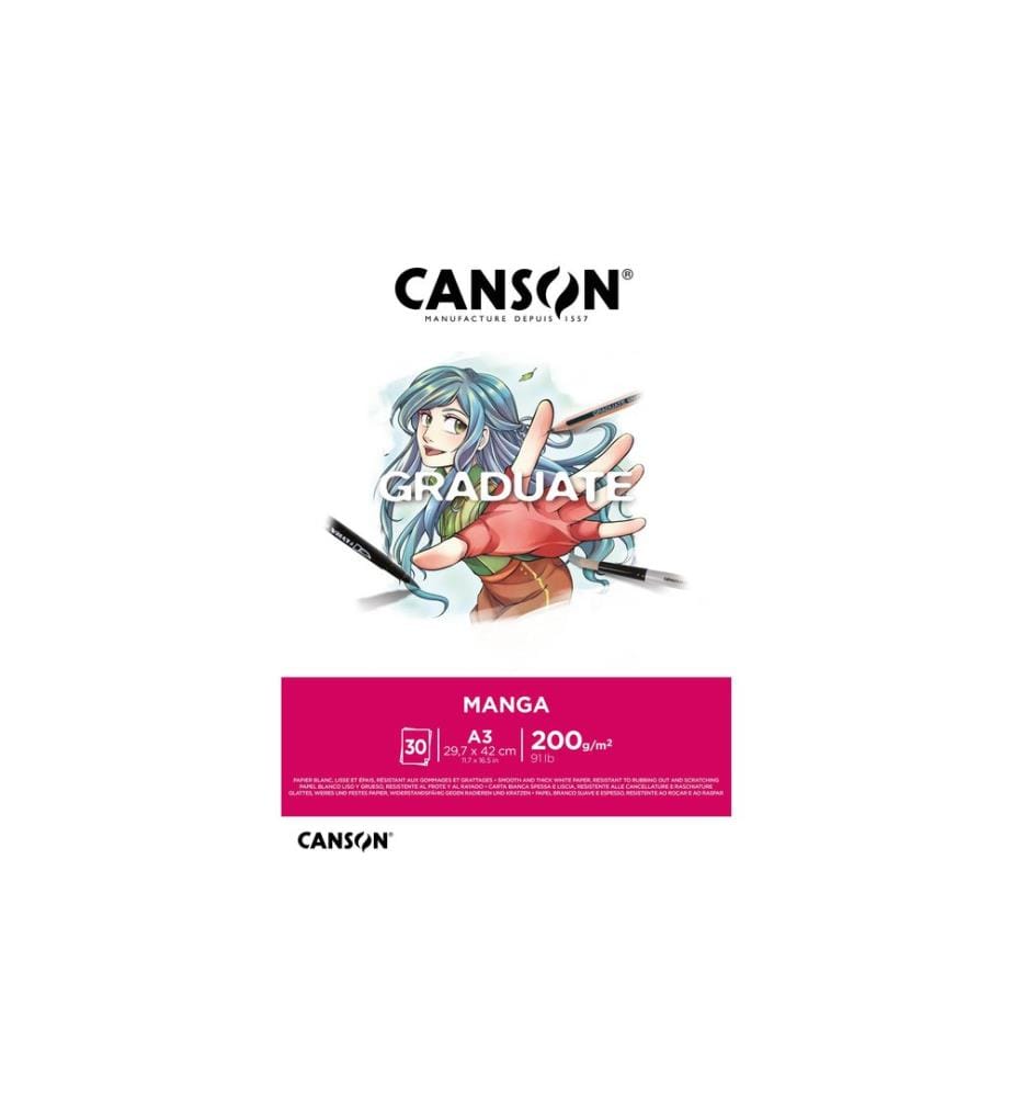 CANSON - Zeichenblock Graduate Manga A3, 30 Blatt