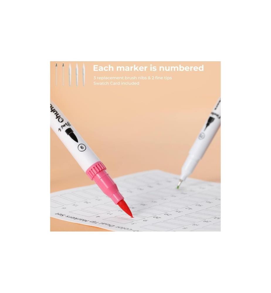 Ohuhu - Fineliner Série Maui Crayons à pinceau 60 pièces