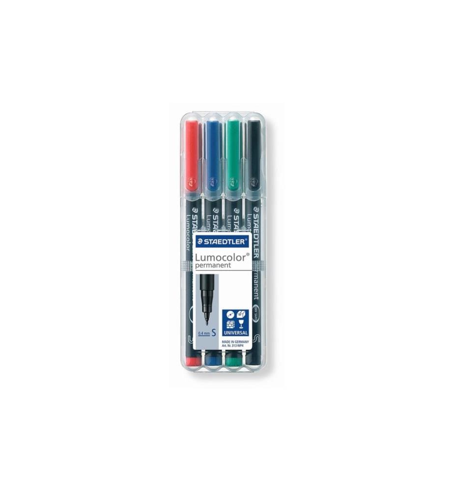 STAEDTLER - Stylo à feuilles Lumocolor 313 S Ensemble de 4, permanent