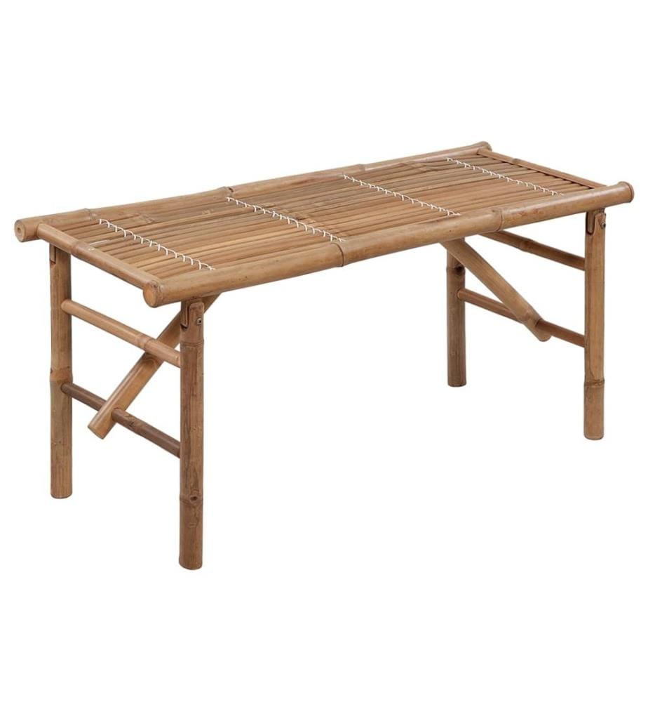 Klappbare Gartenbank mit Auflage 118 cm Bambus