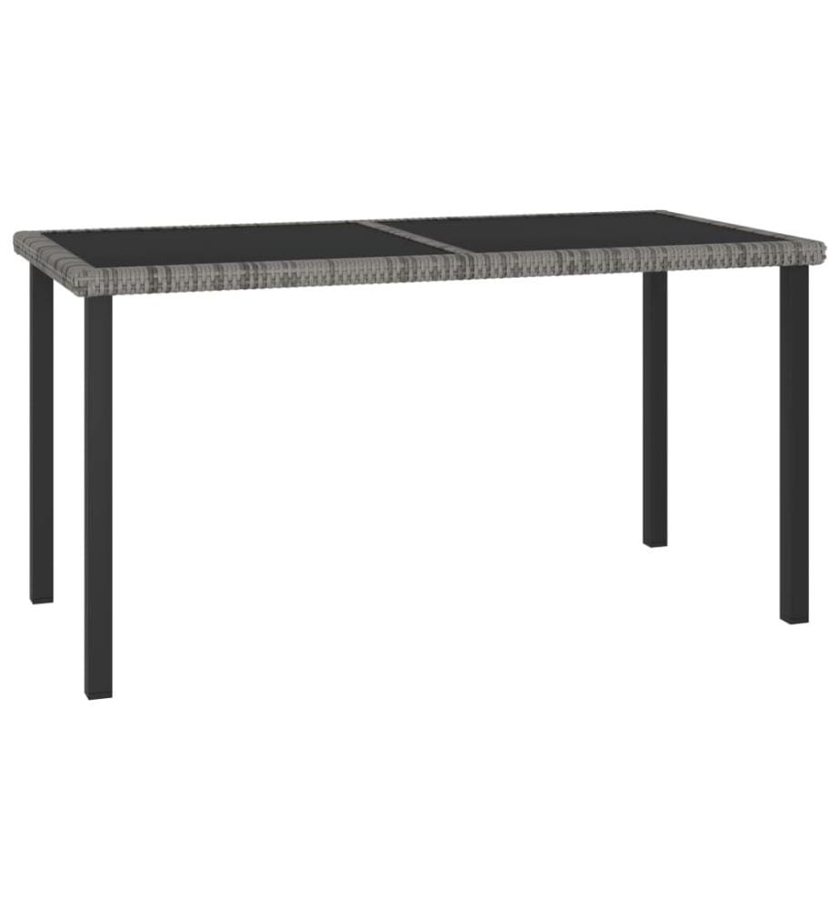 5-tlg. Garten-Essgruppe Poly Rattan Grau