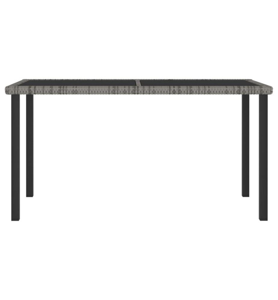 5-tlg. Garten-Essgruppe Poly Rattan Grau