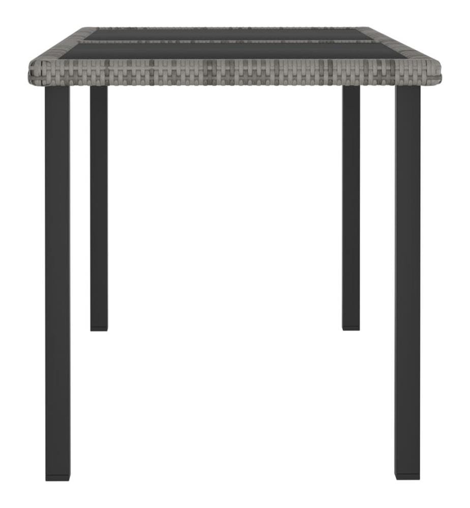 5-tlg. Garten-Essgruppe Poly Rattan Grau