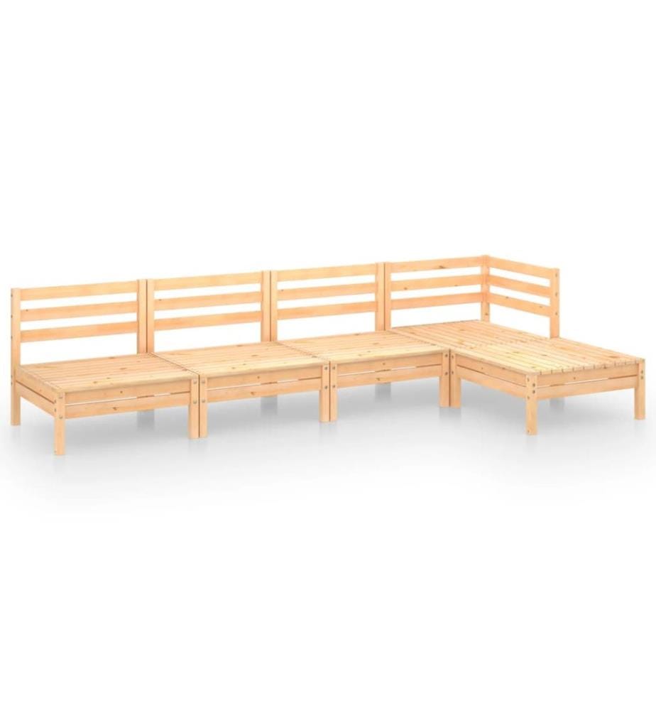 5-tlg. Garten-Lounge-Set Massivholz Kiefer
