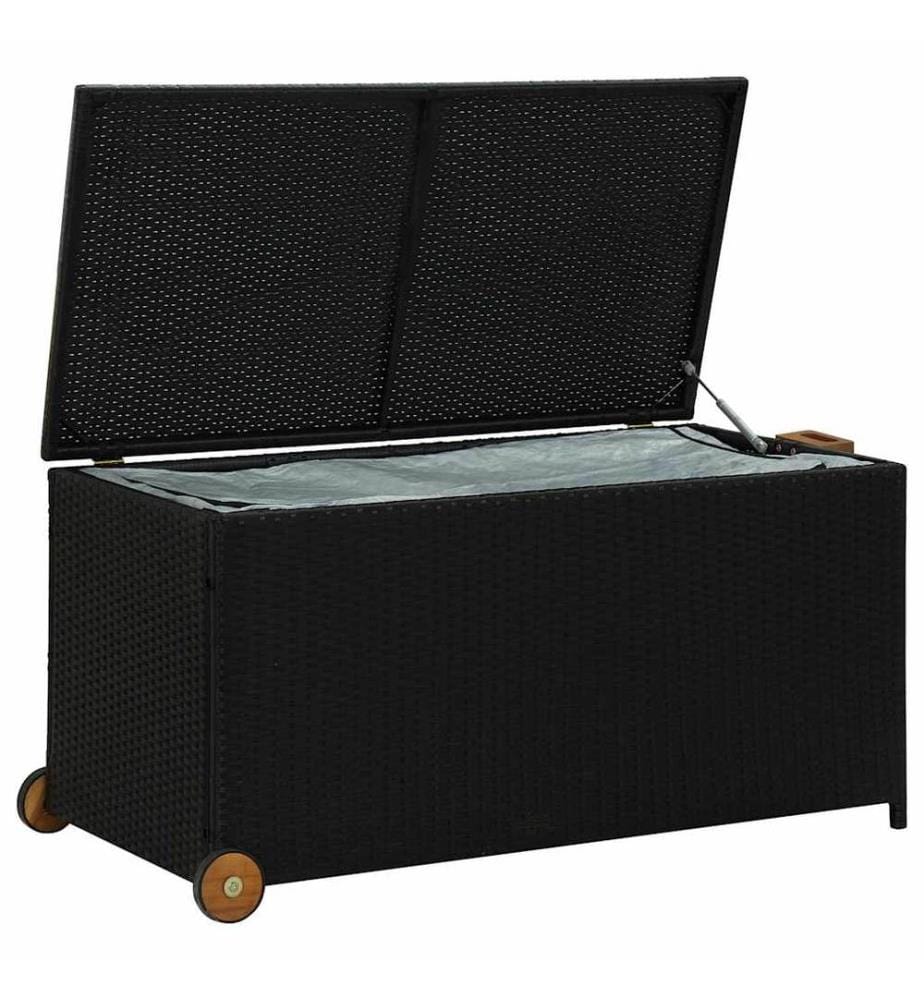 Garten-Auflagenbox Schwarz 120x65x61 cm Poly Rattan