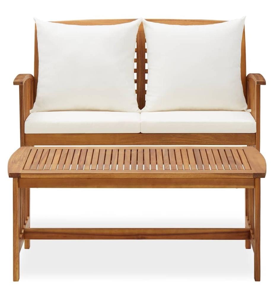 2-tlg. Garten-Lounge-Set mit Kissen Massivholz Akazie