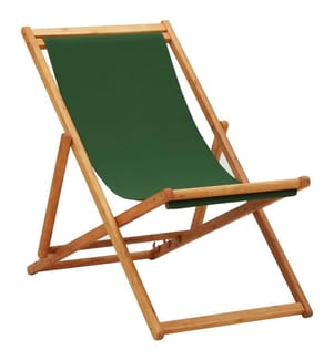 Strandstuhl Klappbar Eukalyptusholz und Stoff Grün
