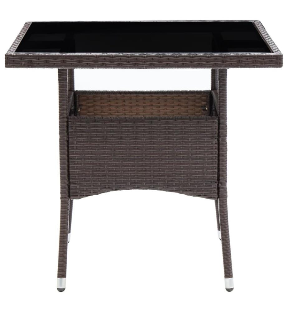 Garten-Esstisch Braun Poly Rattan