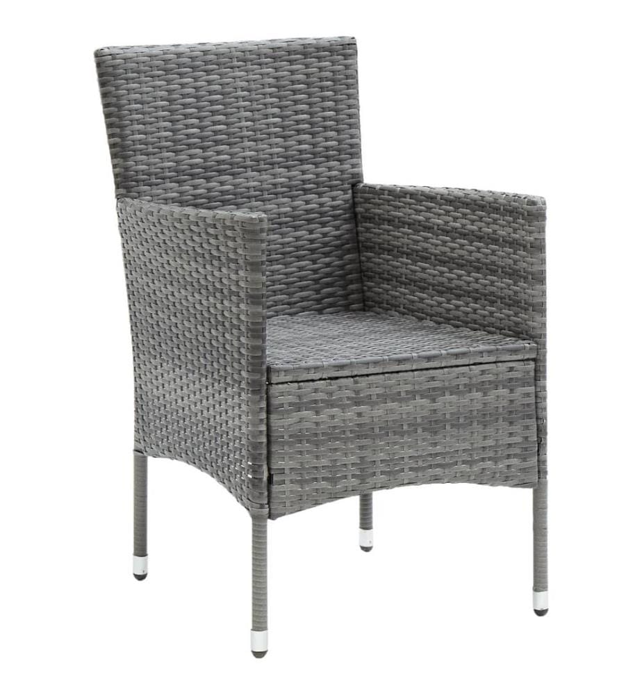 Garten-Essstühle 4 Stk. Poly Rattan Grau